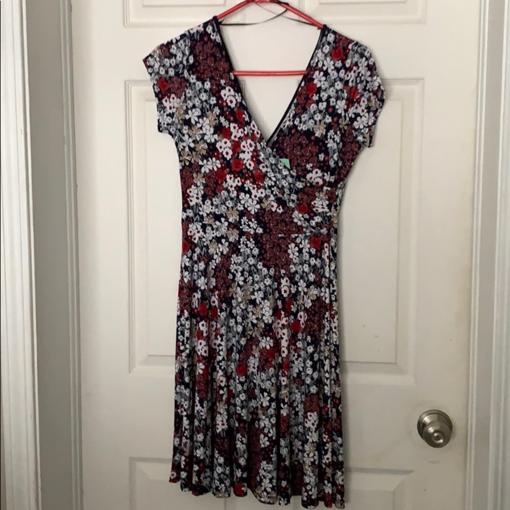 Kaileigh tea length floral print dress